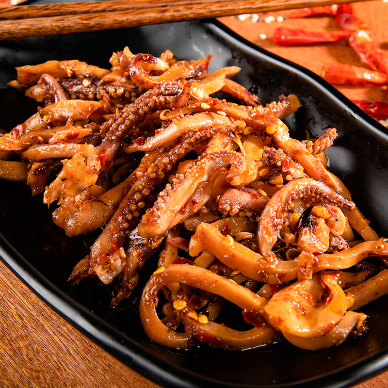 Spicy and Spicy Squid Tails Charbroiled Squid 100g Seafood Ready-to-Eat Famous Online Leisure Specialty Snack Wholesale One-piece Shipping