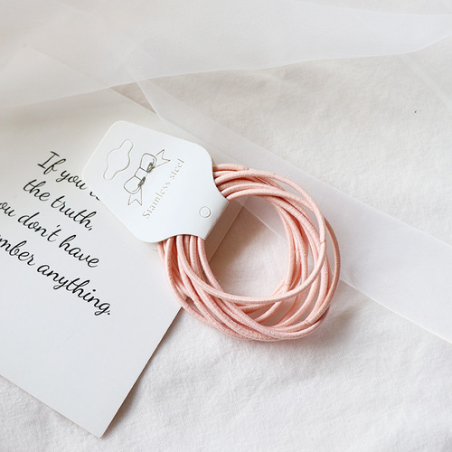 Packaged Korean and Japanese high elasticity candy color basic hair tie simple solid color headband hair clip hair accessory head accessory