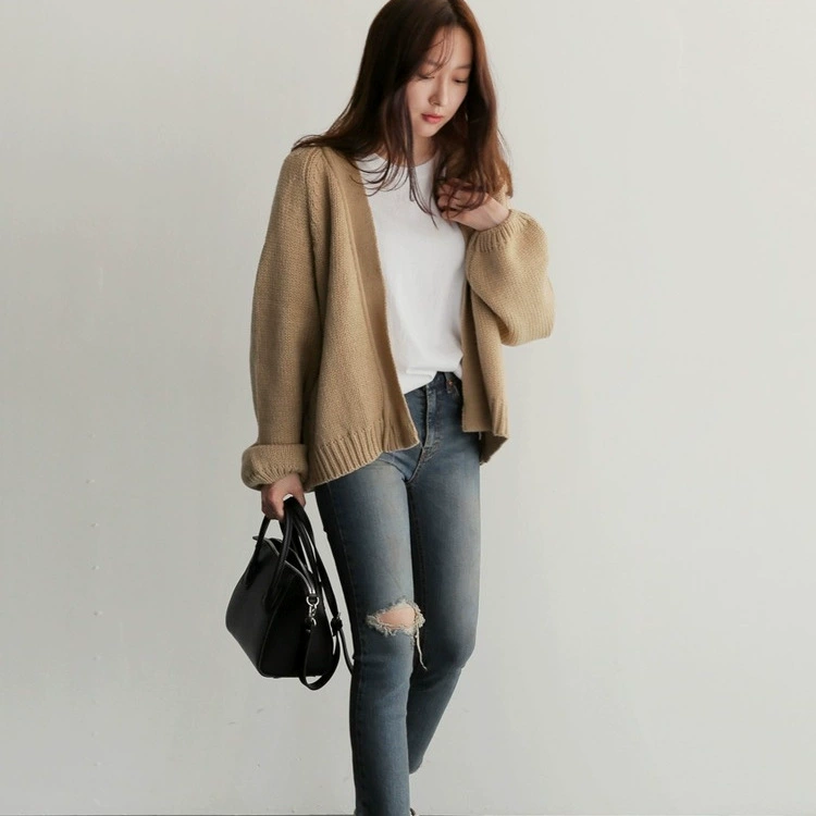 Короткий вязаный кардиган, корейский стиль, короткая куртка, one size (2–10 лет), casual демисезон