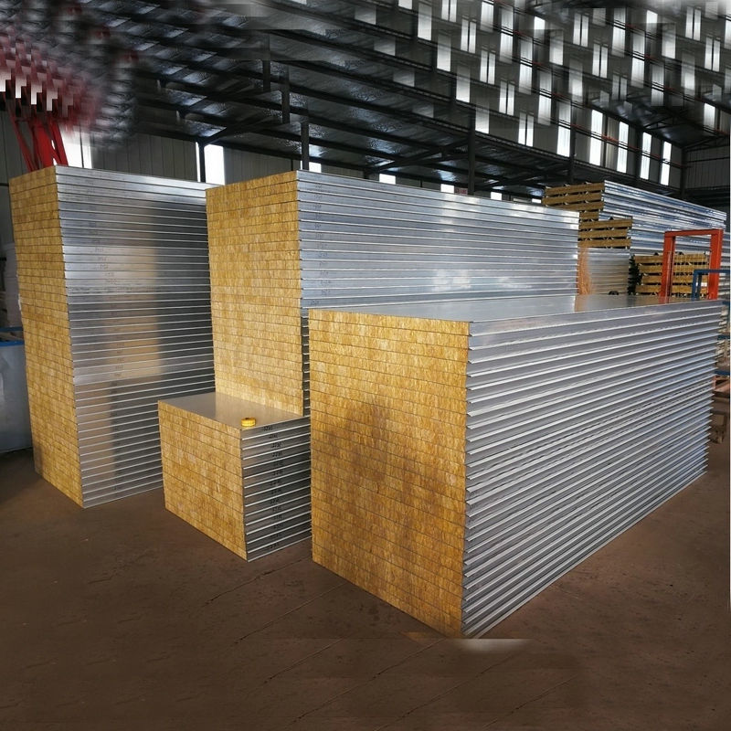 厂家批发彩钢板 彩钢岩棉夹芯板950型 彩钢岩棉夹芯板 净化板