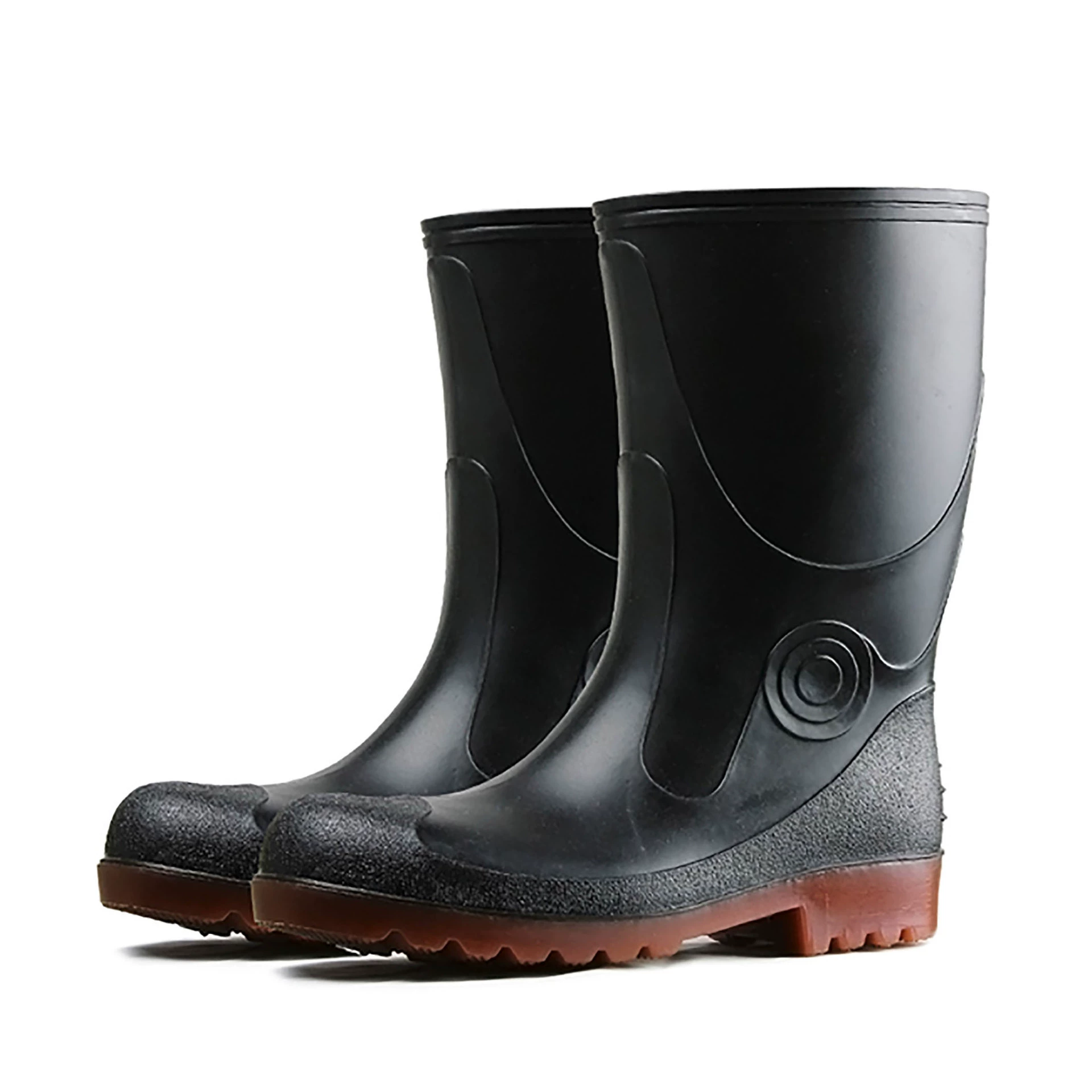 Водная обувь со средней трубкой Golden Oak со стальной головкой и стальным дном Защита труда Обувь от дождя Защита от ударов Защита от проколов Противоскользящие сапоги шахтера для строительной площадки