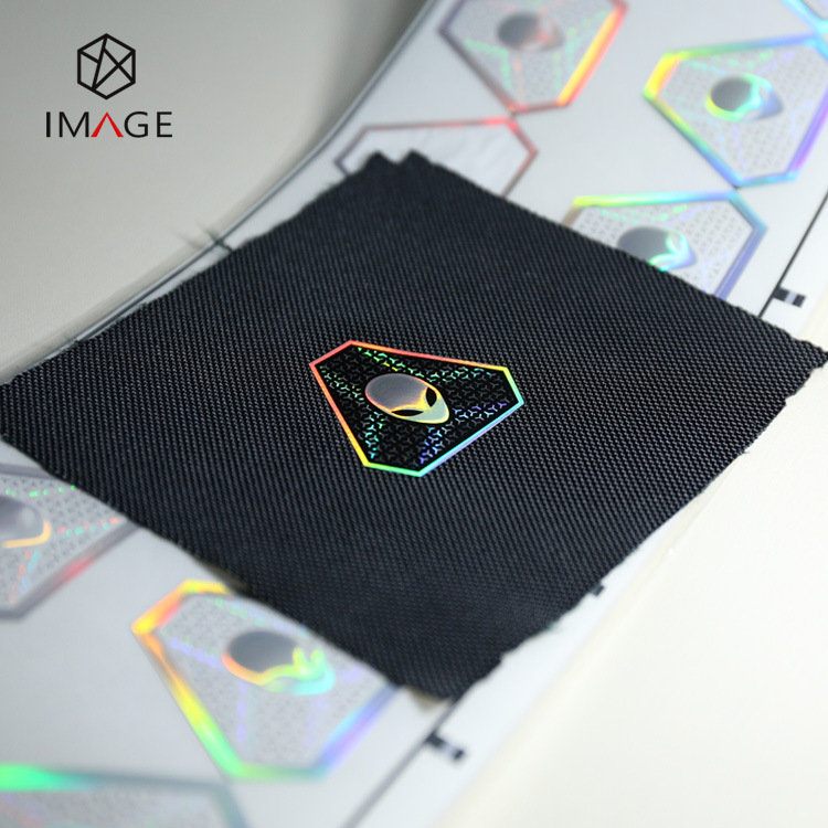 苏州印象供应服装织唛布料全息防伪烫印不干胶标签PTE透明烫印标