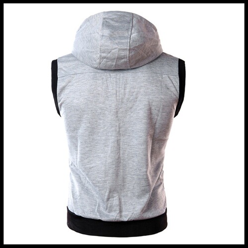 Wish Summer Men's Hooded Sleeveless Vest Solid Color Casual Slim Fit Vest WZ10A