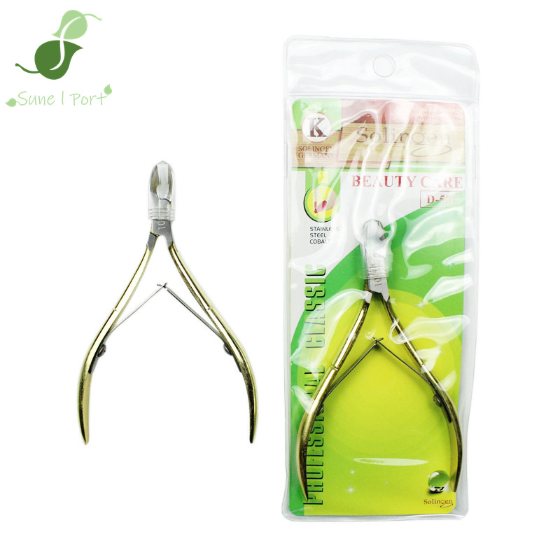 Exfoliating golden nail scissors for manicure stainless steel