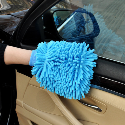 Car wash and wipe car double-sided chenille gloves coral polyps plus velvet thickened car rag car wash beauty cleaning tools