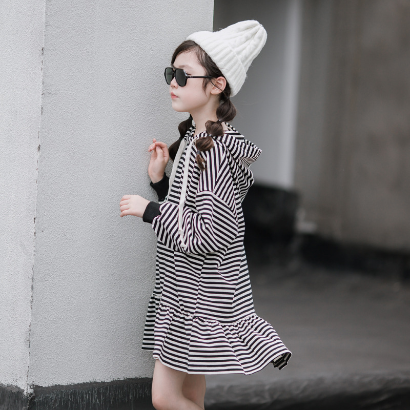 Vestido de niña para padres e hijos primavera 2023 nueva falda de suéter de manga larga ropa para niños mediana y grande falda de estilo occidental para niños primavera y otoño