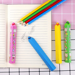 Korean stationery triangular crayon eraser set 2 pieces in multi-color wrapped paper sucker card elementary school students festival prizes