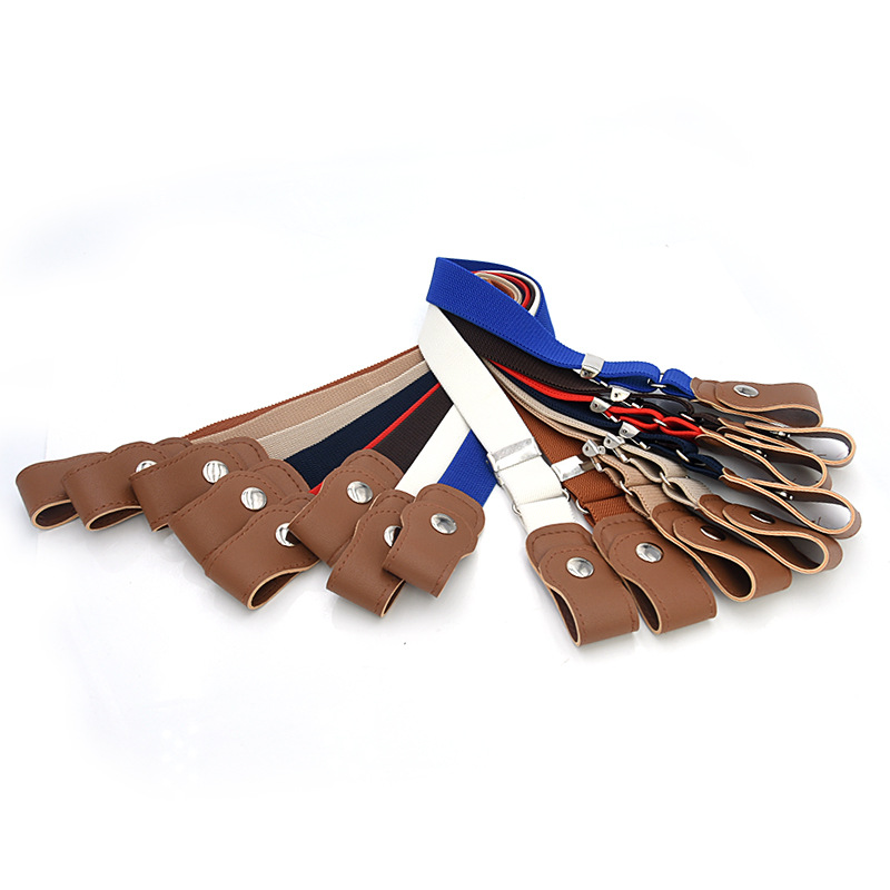 Suministro transfronterizo cinturón para niños y niñas banda elástica monocromo pantalones cinturón longitud ajustable en stock