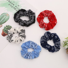 速卖通新款印花大肠发圈 韩国东大门复古风腰果花纹发圈现货批发