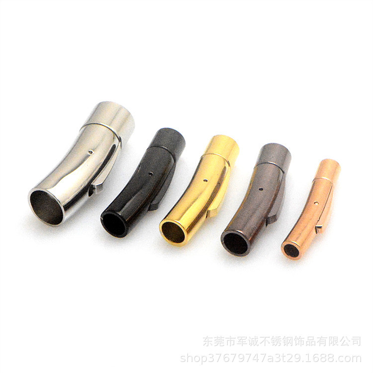 Wholesale Stainless Steel Snaps Braided Leather Rope Bracelet Connection Buckle Disc Braided Hand Rope Buckle diy Jewelry Accessories