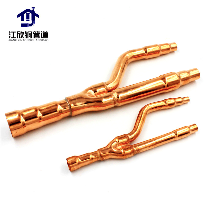 Cobre rojo oro aire acondicionado Rama de refrigeración colector 22T tres tubo 410A
