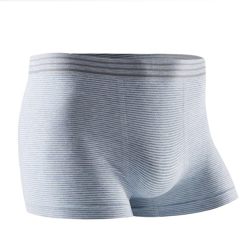 Seamless striped boys' boxer briefs new style super elastic mid-waist trousers large size modal men's boxer briefs