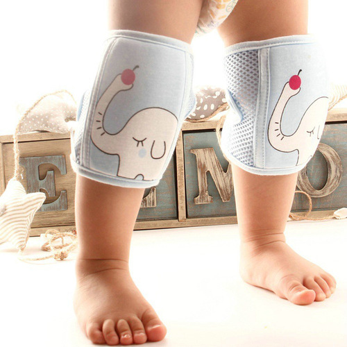 Four Seasons New Baby Cartoon High Elasticity Adjustable Thick Sponge Knee Pads for Children Toddlers Anti-Fall Infant Elbow Pads