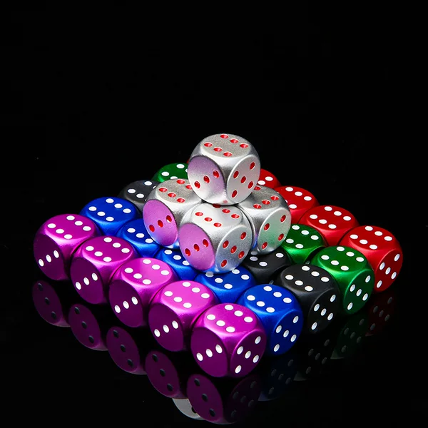 Aluminum alloy dice creative portable aluminum casual digital dice metal dice set cross-border supply wholesale