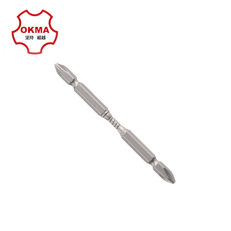 OKMA工业级螺丝批头厂家直销S2台湾强磁性风批双头十字系列100长