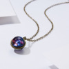 Fashionable starry sky, double-sided retro pendant, necklace, European style, new collection