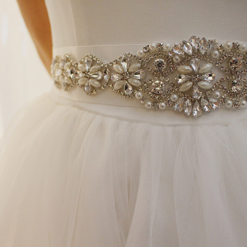 Y005 handmade bridal wedding dress rhinestone belt pearl rhinestone combined girdle dress accessories wedding photography accessories
