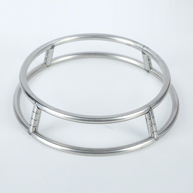 Ronda de acero inoxidable olla estante olla anillo engrosada olla estera de doble capa aislamiento térmico anti-scald rack de almacenamiento rack wok rack de almacenamiento rack