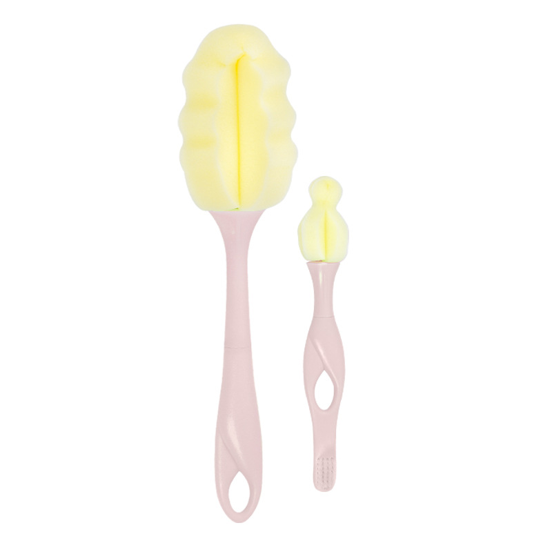 Oubeni - Juego de dos piezas de cepillos de esponja para biberones y tetinas, cepillos de limpieza de espuma de alta densidad, fáciles de usar para eliminar manchas, con embalaje.