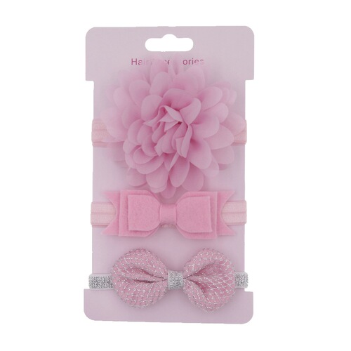 Fashionable Korean-style floral hairbands, headbands, hairbands, hairbands, hair cards, accessories, children's bow three-piece set