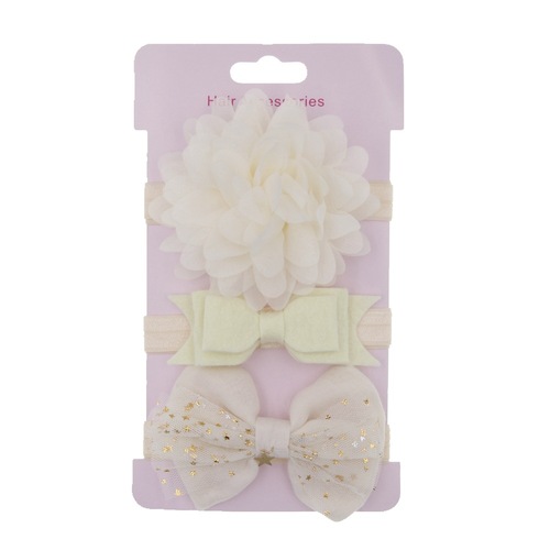 Fashionable Korean-style floral hairbands, headbands, hairbands, hairbands, hair cards, accessories, children's bow three-piece set