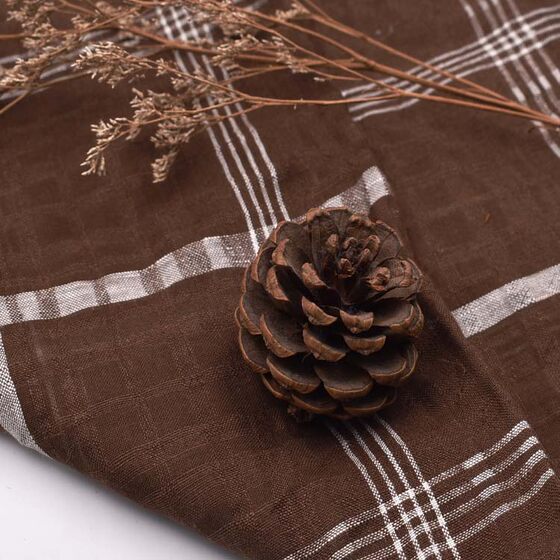 New Dress Pure Linen Yarn-dyed Plaid Fabric Factory Linen Cotton Women's Shirt Plaid Fabric