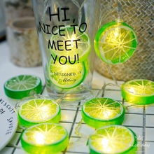 led柠檬片彩色闪灯橘子ins少女风房间装饰小水果彩灯装饰厂家