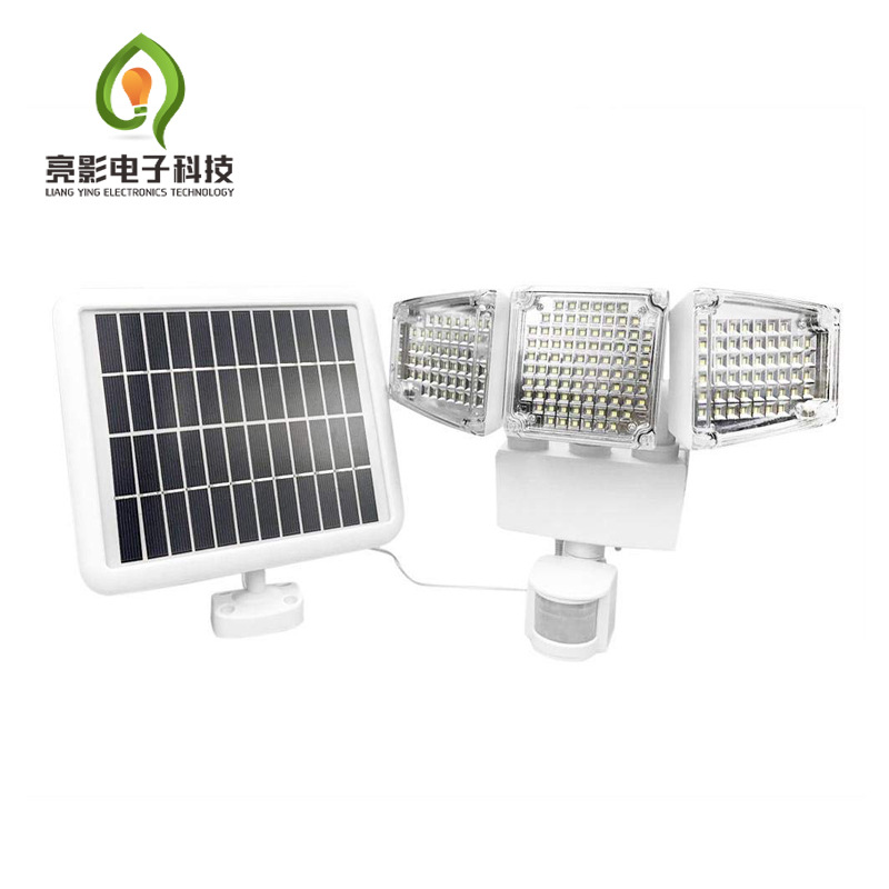 Fábrica de 100 LED luz de pared de inducción solar de doble cabeza luz de inducción solar iluminación de jardín