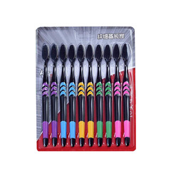 10 pcs cleaning adult toothbrush, fine-bristled family size, bamboo charcoal toothbrush, soft-bristle toothbrush for couples