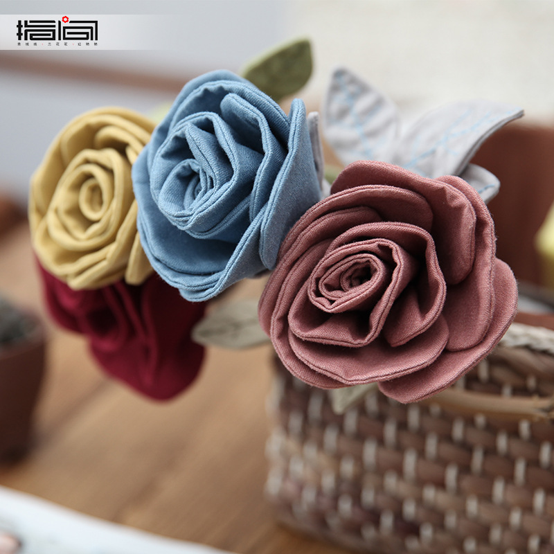 Hecho a mano DIY Rosa ramo pareja regalo principiante entrada patchwork creativo Lu bordado tridimensional decoración ramo