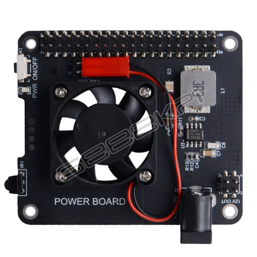 Подходит для платы питания Raspberry Pi 4/3B+ 5В 4А с вентилятором и инфракрасным пультом управления