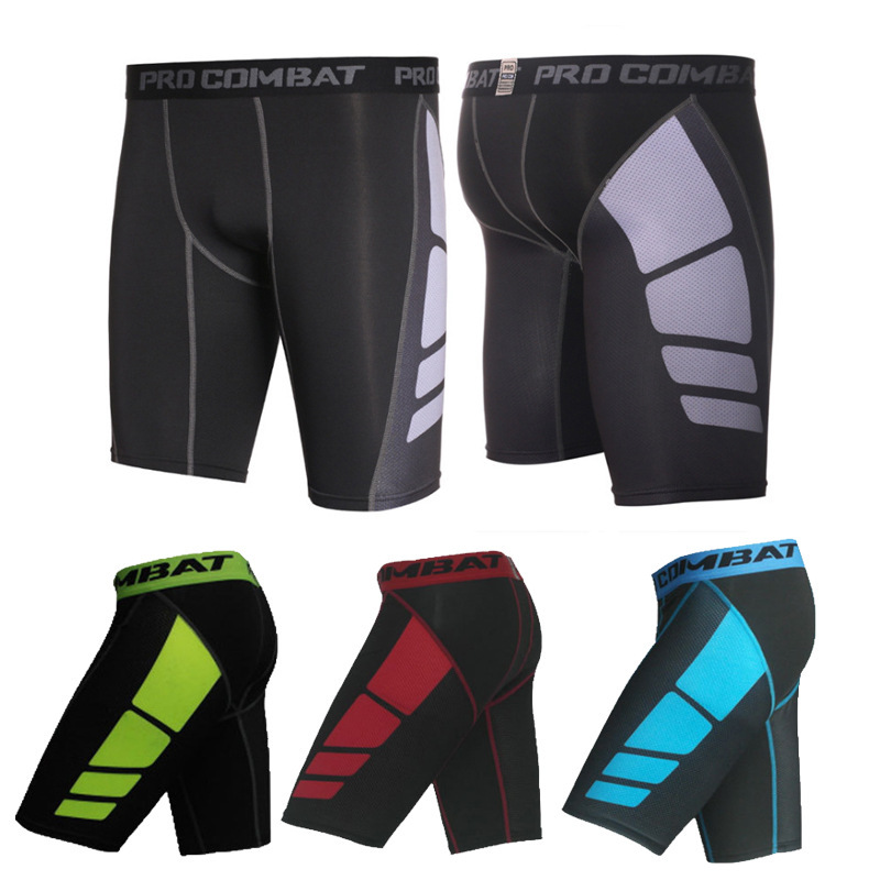Sports Tight Shorts Men's Fitness Tights Running Training Cycling Leggings High Elastic Breathable Quick-Drying Compression Pants