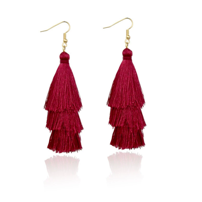 Tassel Earrings, Retro Boho Style, Lightweight 9 cm, Multi‑Color Options