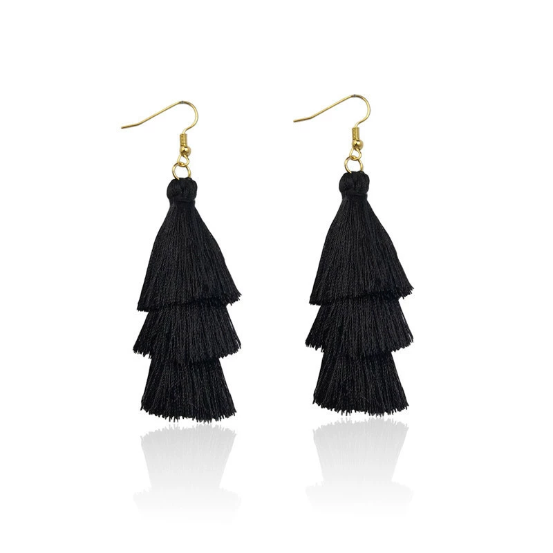 Tassel Earrings, Retro Boho Style, Lightweight 9 cm, Multi‑Color Options