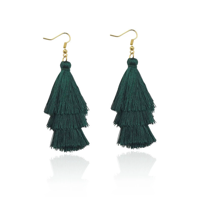 Tassel Earrings, Retro Boho Style, Lightweight 9 cm, Multi‑Color Options