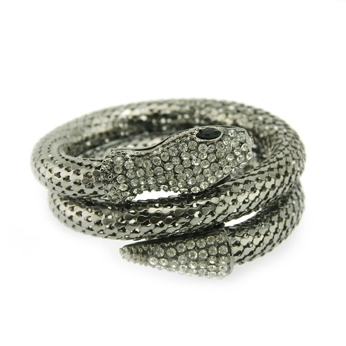 European and American cross-border jewelry snake bracelet punk exaggerated fashion multi-layer full diamond snake bangle factory wholesale