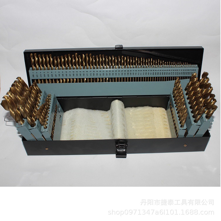 跨境热销美标高速钢镀钛黑钻轧制115件套麻花钻头组套