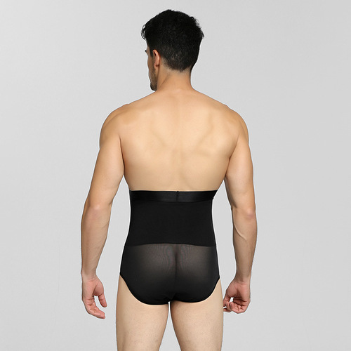 New Men's Mesh Breathable Plastic Belt Anti-roll High Waist Shaping Pants Tummy Control Beer Belly Waist Pants NY132