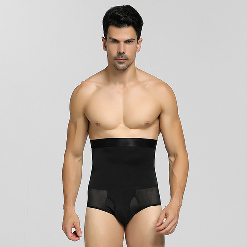 New Men's Mesh Breathable Plastic Belt Anti-roll High Waist Shaping Pants Tummy Control Beer Belly Waist Pants NY132