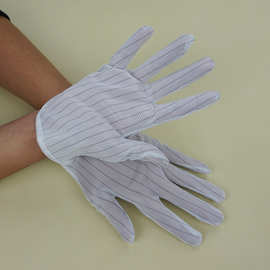 厂家直销双面条纹点胶防静电手套点珠点塑防滑劳保作业防静电手套