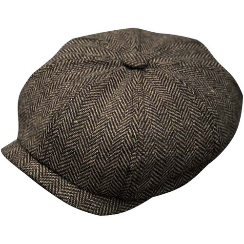 Small Beibei Striped Octagonal Hat Autumn and Winter Newsboy Hat British Retro Men Checkered Duckbill Beret Octagonal Hat