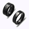 Cross -border jewelry 8mm double -diagonal titanium steel crown against various patterns crown King Queen ring