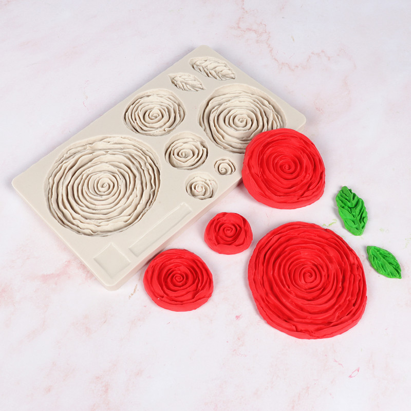 Molde de pastel rosa fondant silicona molde pastel decoración pastel molde seco ritmo hornear herramientas al por mayor