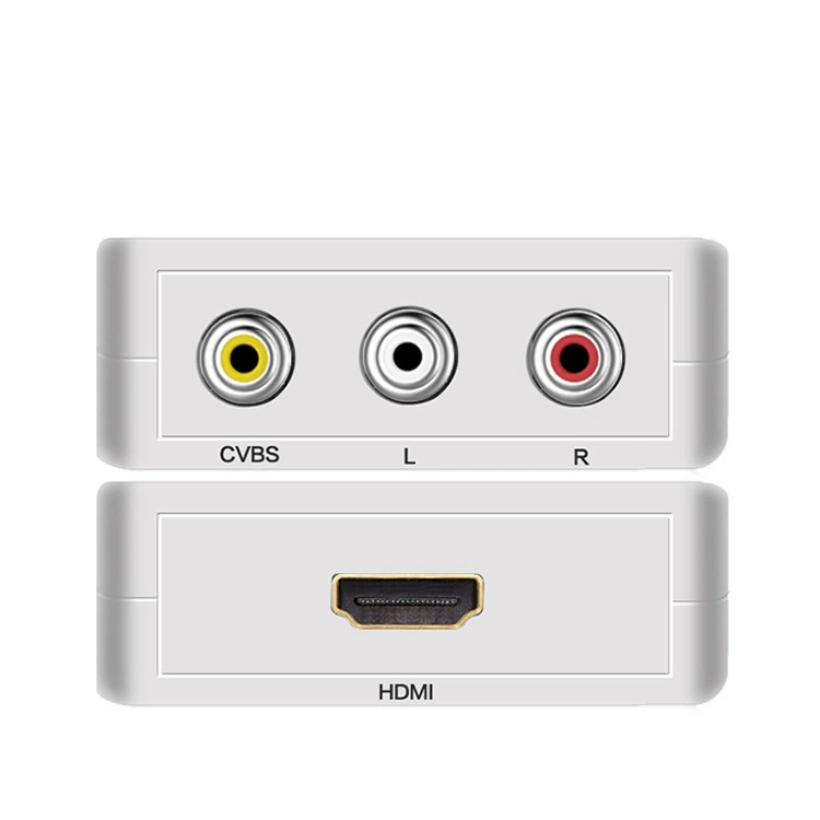 Конвертер HDMI в AV, маленький белый корпус HDMI2AV HDMI к RCA, телевизор-сет-топ бокс, преобразование аудио и видеосигнала