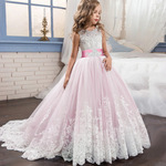亚马逊热销儿童礼服2020年新款女童婚纱拼色蓬蓬公主裙婚礼花童裙