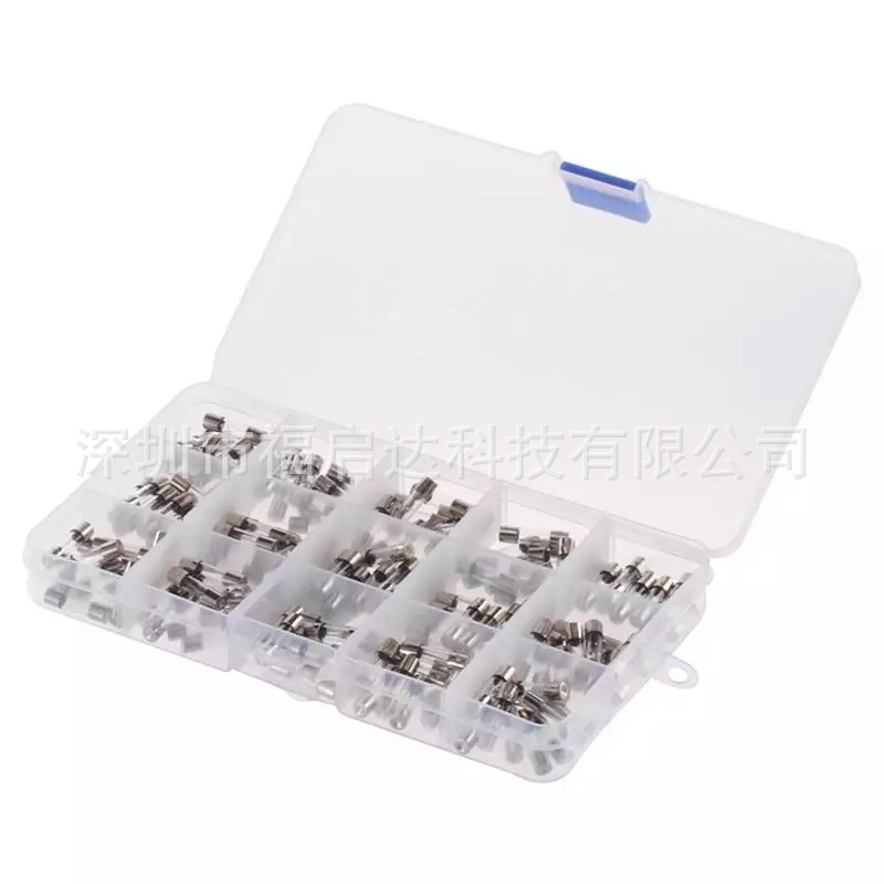 150PCS玻璃保险丝管组合套件 5*20MM 250V 玻璃保险管盒装套餐