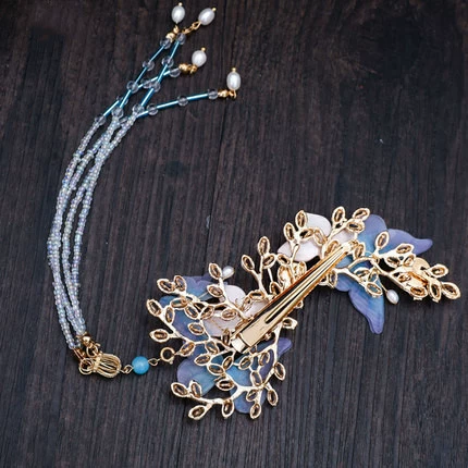 Китайская дунфу, трёхмерная ткань, handmade заколка для волос, винтажный аксессуар с кисточками, оптовая продажа