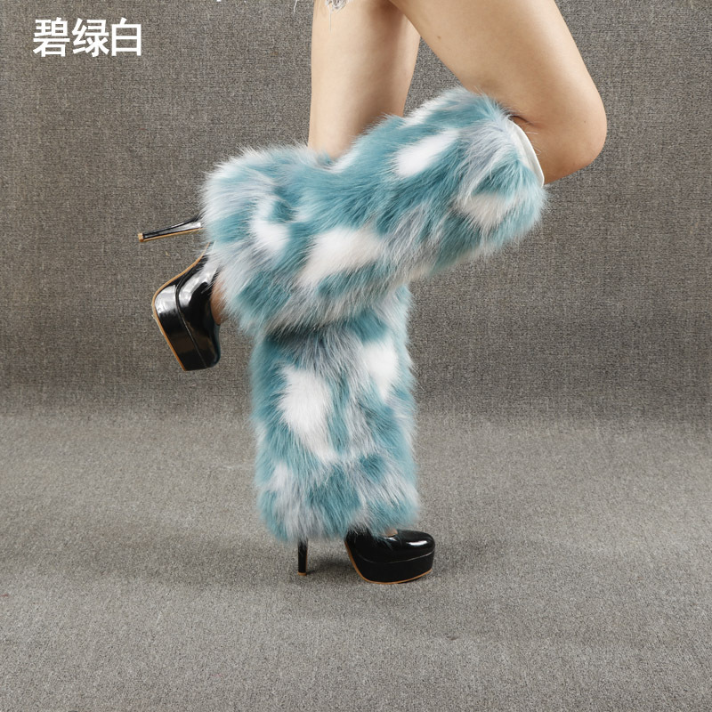 Imitation Fox Fur Plush Socks, Women's Long and Short Leg Guards, Autumn and Winter Stage Performance Warm Fur Colorful Boot Covers Imitation Fox Fur Plush Socks, Women's Long and Short Leg Guards, Autumn and Winter Stage Performance Warm Fur Colorful Boot Covers