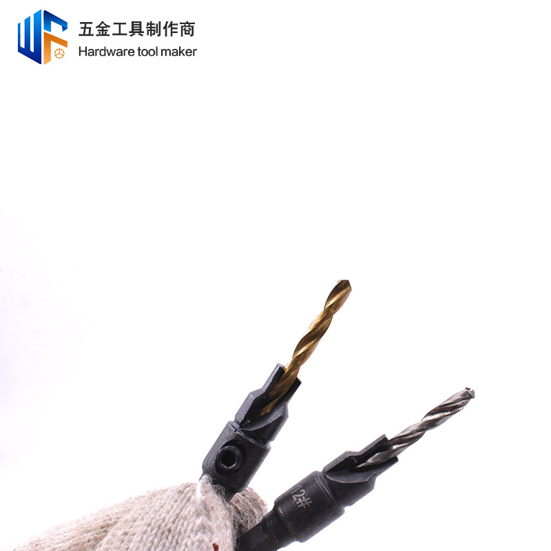 Broca avellanadora de vástago hexagonal de venta directa de fábrica, herramienta integrada para hacer agujeros con taladro eléctrico, broca helicoidal para trabajar la madera