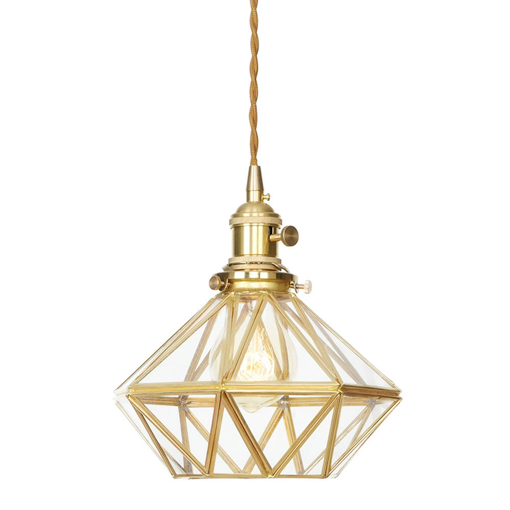 Modern and minimalistic copper glass creative ceiling lamp for living room for bed